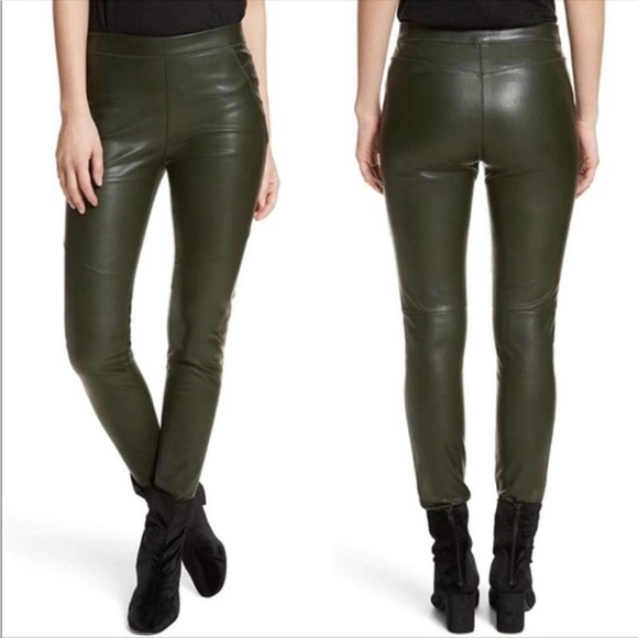 Free People Pants - Free People Never Let Go Faux Leather Leggings Hunter Green Size 28